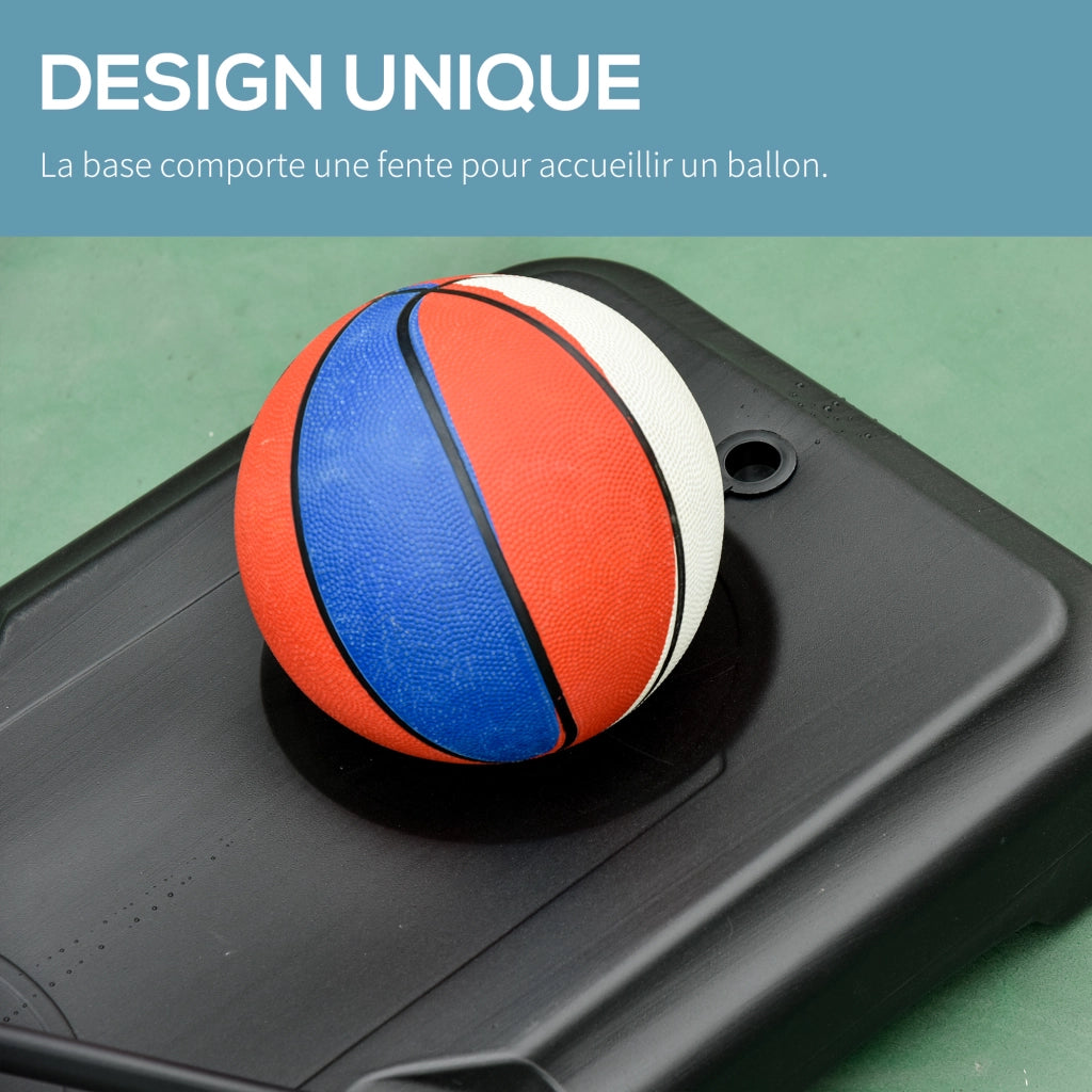 Canestro da Basket Regolabile con Base a Ruote ¨C zephmum ¨C Nero 160-210 cm