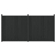 Pannello di Recinzione 2 pcs WPC e Alluminio Nero