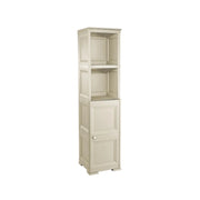 MOBILE 2 MODULI ANGORA 40X43X164 CM CON ANTE FINITURA LEGNO E 2 MODULI SCAFFALE – CONTENITORE VERTICALE MULTIUSO PER ORGANIZZAZIONE CASA