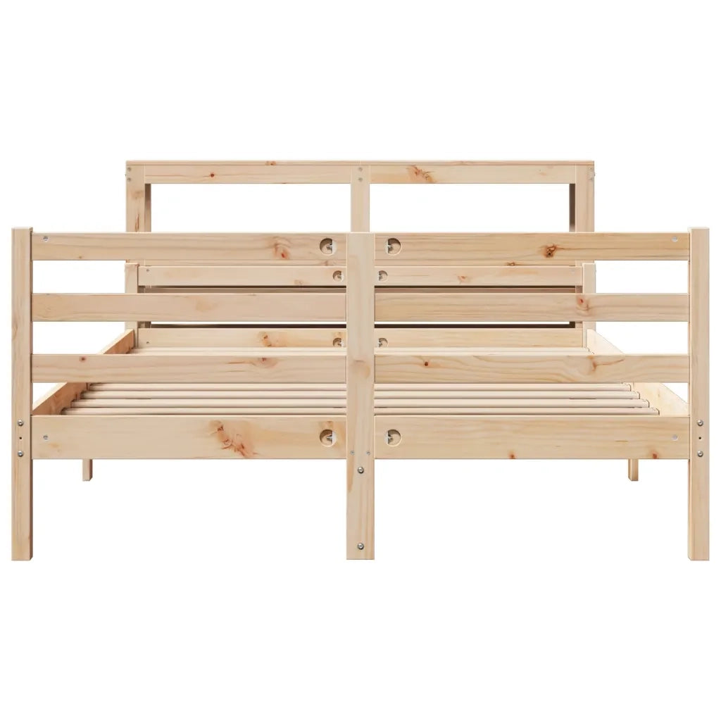 Giroletto con Testiera 150x200 cm in Legno Massello di Pino