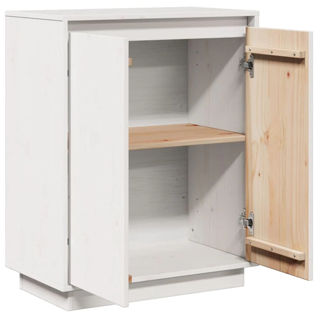 Buffet credenza cassettiera armadio mobile contenitore organizer per cucina soggiorno salotto 60 x 34 x 75 cm legno massello di pino bianco 02_0030347
