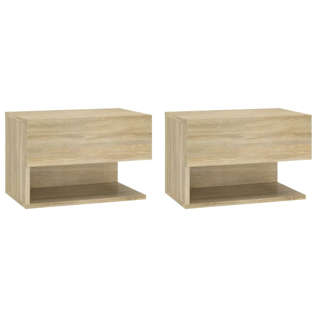 Comodini a Muro 2 pz-Set di 2 Tavolino da notte Rovere Sonoma 108470
