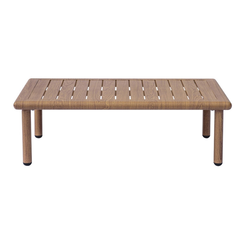 Salotto Cartagena Alluminio Effetto Legno Cuscini Rossi Moia