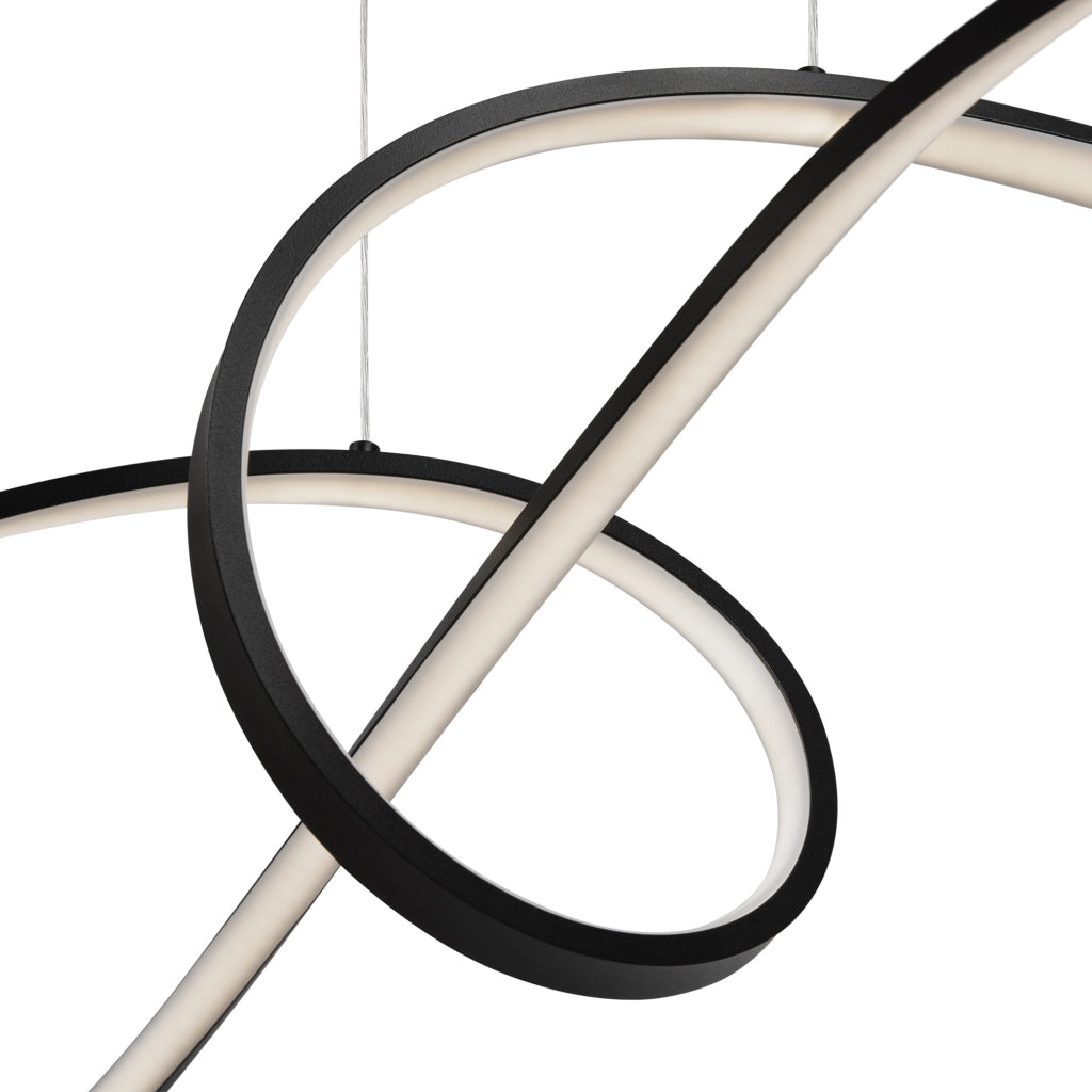 Maytoni Lampadario moderno Curve 1 luce LED integrato nero alluminio