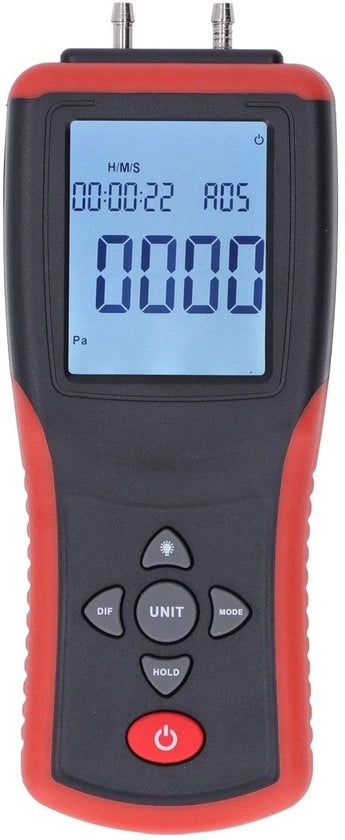 Manometro Digitale - Misuratore di Pressione - Alta Precisione - Compattabile - Differenziale di Pressione - Display LCD