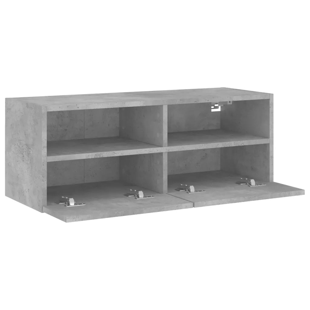 Mobile TV a Parete-Mobile TV a Muro Grigio Cemento 80x30x30 cm Legno Multistrato