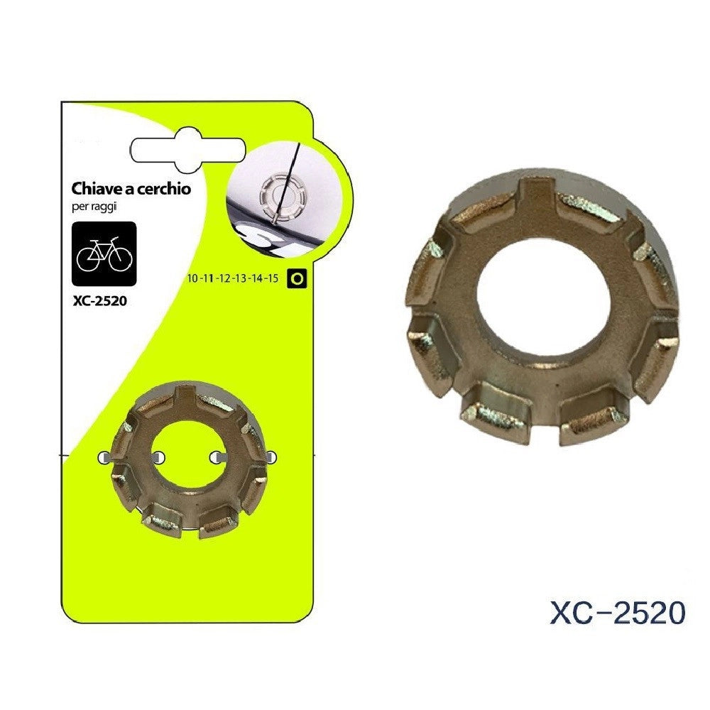 Trade Shop - Chiave A Cerchio Per Raggi Ruota Biciclette Utensile Attrezzo Tira Raggi Xc-2520 -