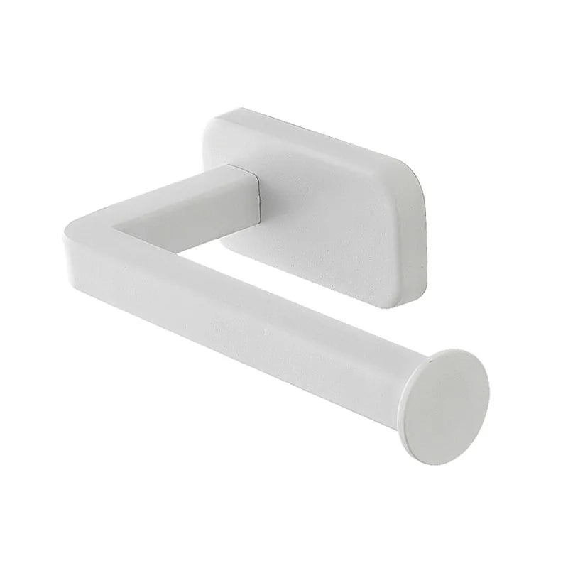 Porta rotolo wc a muro in acciaio inox bianco con doppio fissaggio
