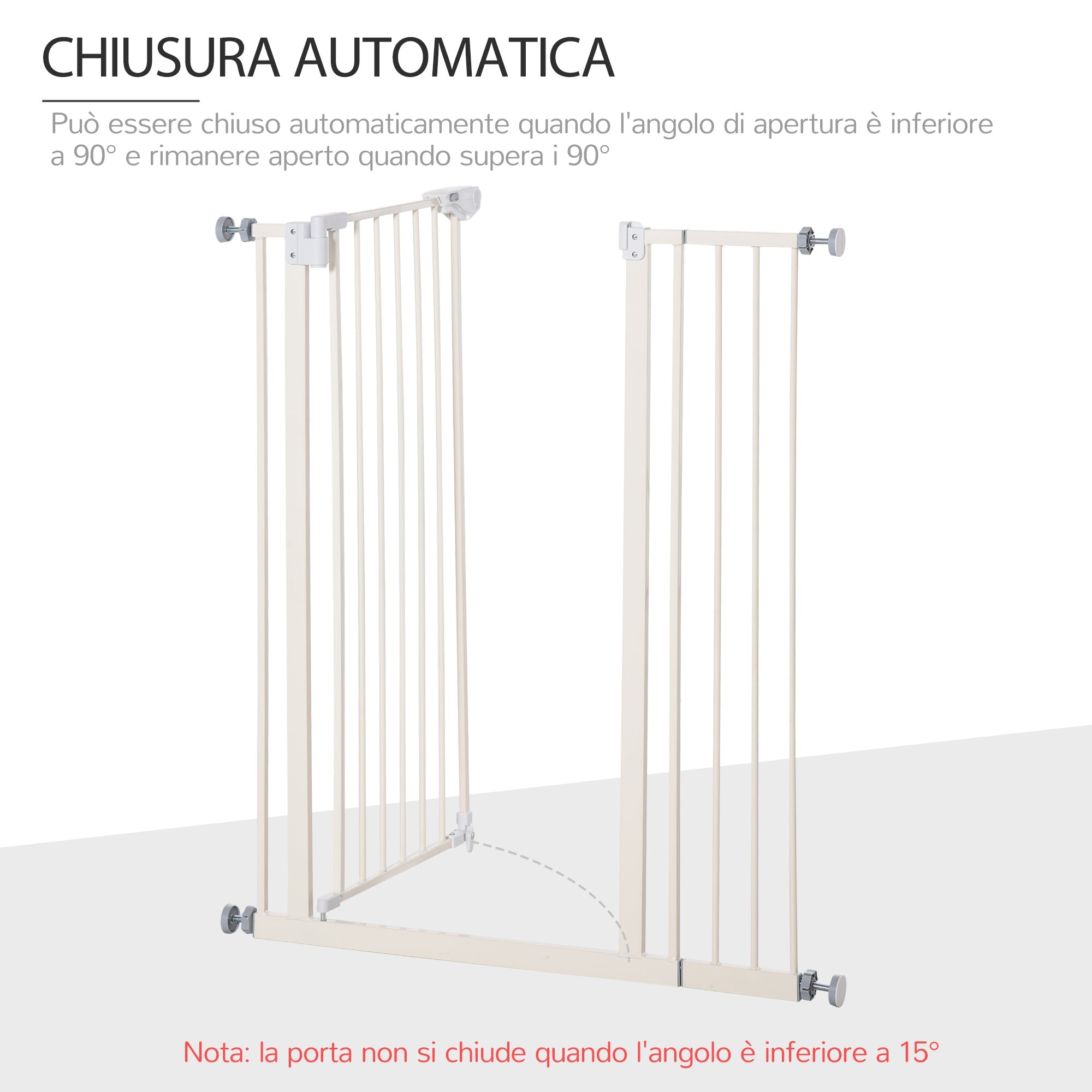 Cancelletto di Sicurezza per Cani 86x104,1 cm in Metallo e Plastica Bianco