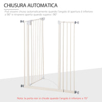 Cancelletto di Sicurezza per Cani 86x104,1 cm in Metallo e Plastica Bianco