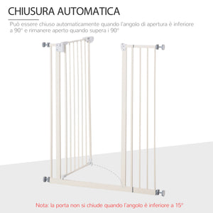 Cancelletto di Sicurezza per Cani 86x104,1 cm in Metallo e Plastica Bianco