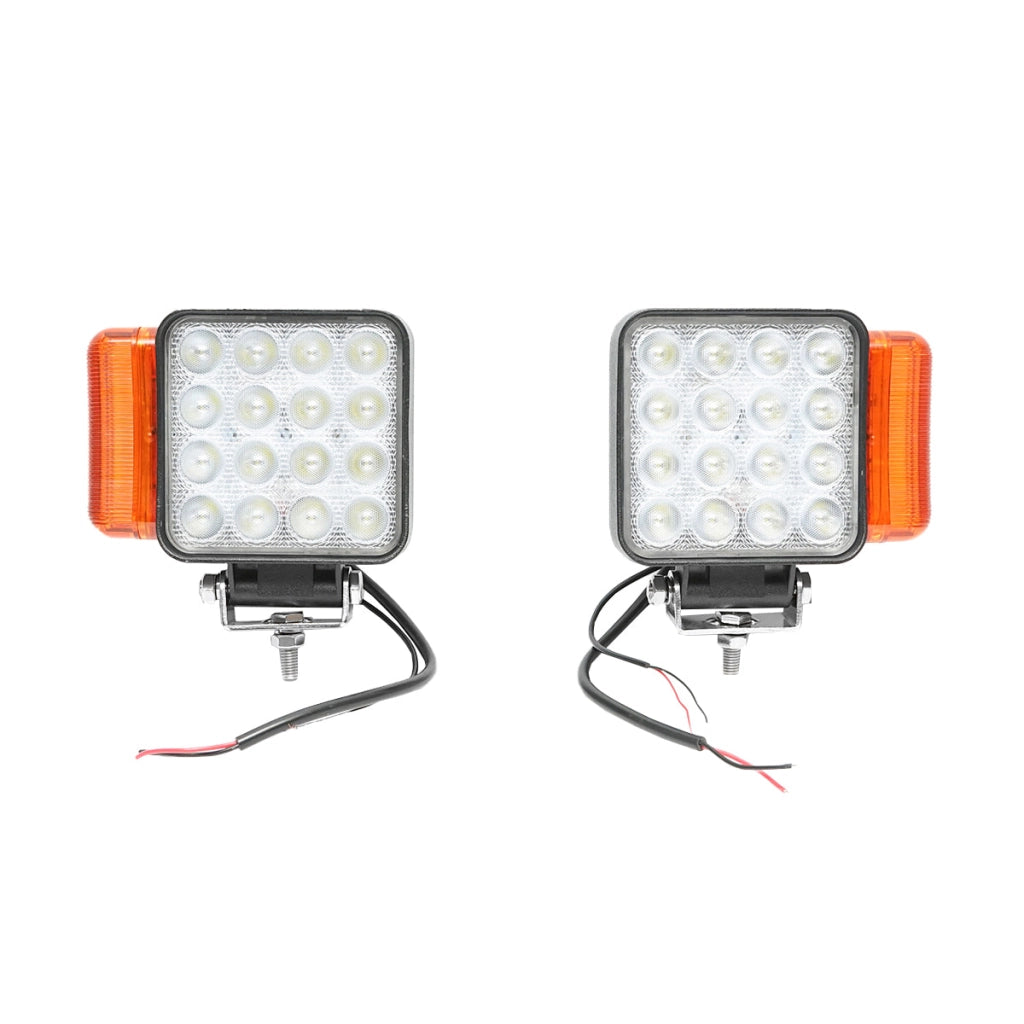 Set di lampade LED tipo faro con segnalazione destra e sinistra, 16 LED, 12-24V, dimensioni 139x128x57mm, Breckner Germany
