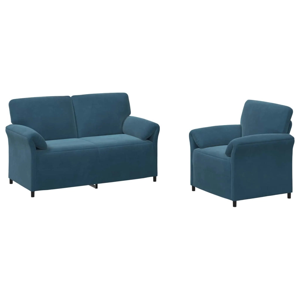 Set di divani 2 pz Blu Velluto 3424908