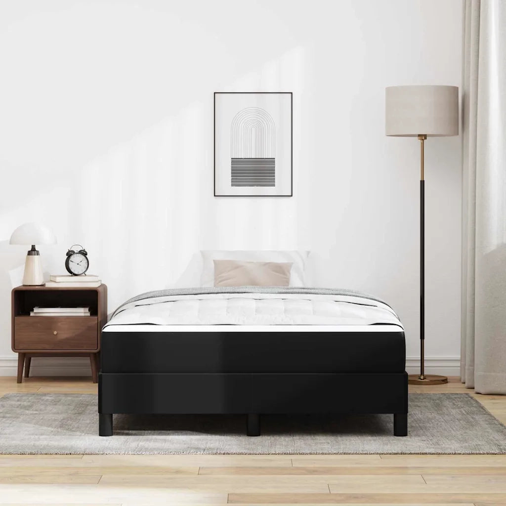 Struttura del letto con materasso Nero 120 x 200 cm Tessuto