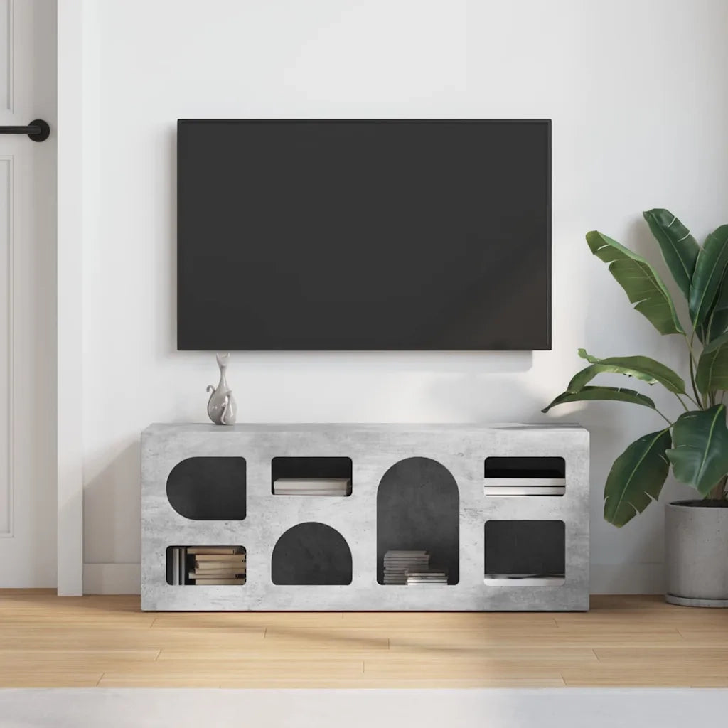 Mobile TV Grigio cemento 100 x 35 x 40 cm Legno multistrato