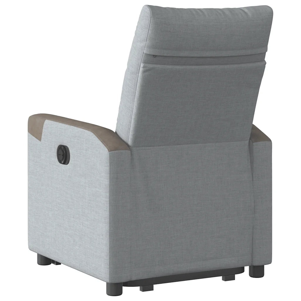 Divano Sedia-Poltrona Reclinante Alzapersona Elettrica Grigio Chiaro Tessuto 415108