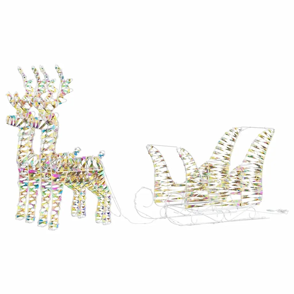 Slitta trainata da renna Bianco caldo 30 x 12 x 54,5 cm PET 42018970