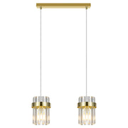 Lampada a sospensione moderna oro 40cm Vetro 2xE14