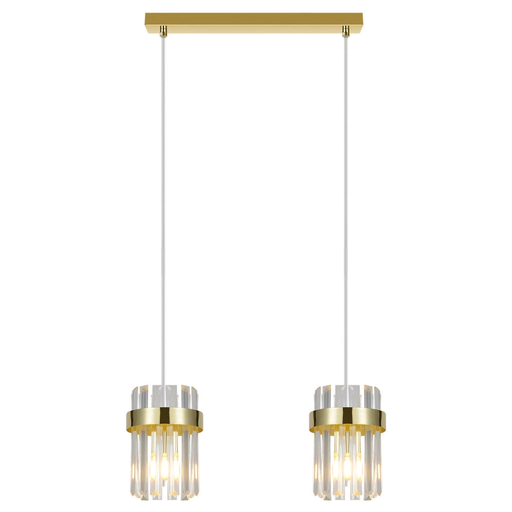 Lampada a sospensione moderna oro 40cm Vetro 2xE14