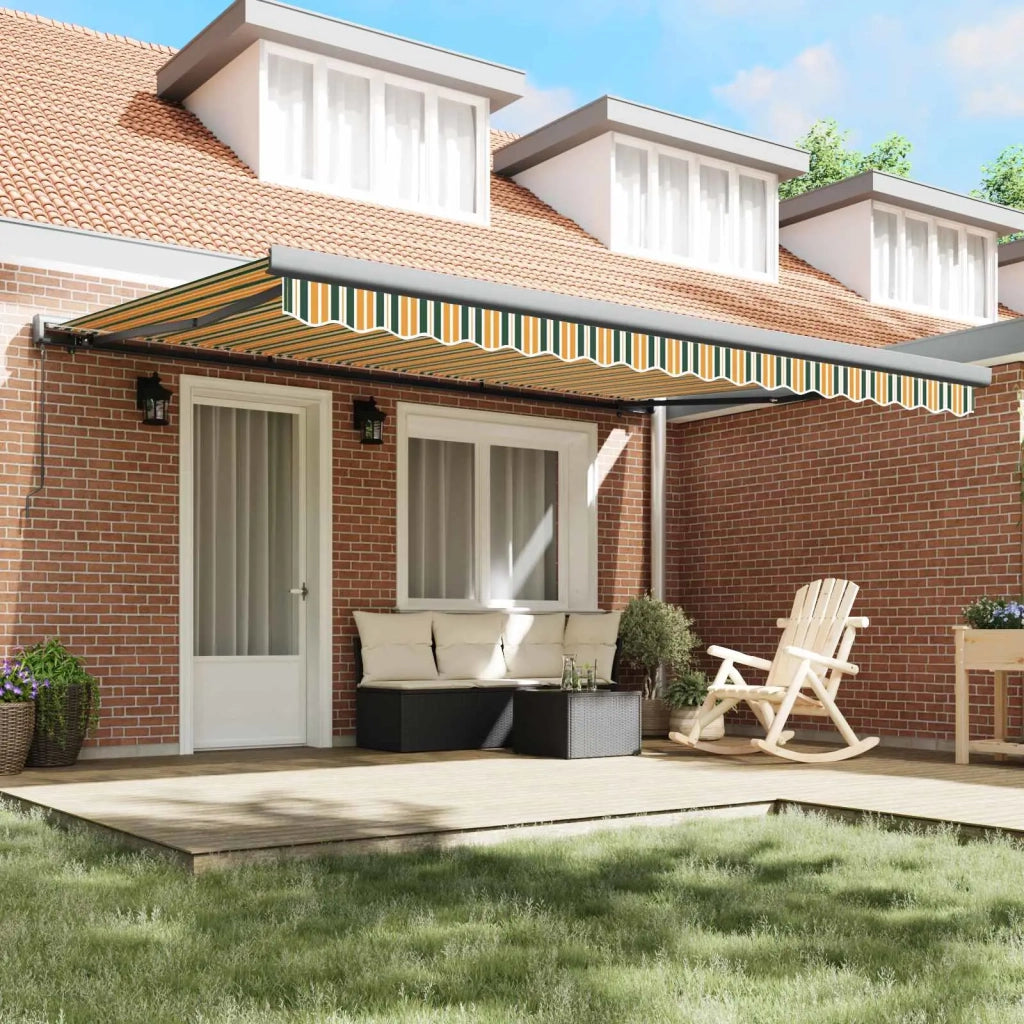 Tenda Retrattile Verde e Giallo 4 × 3 m Tela e Alluminio 3420209