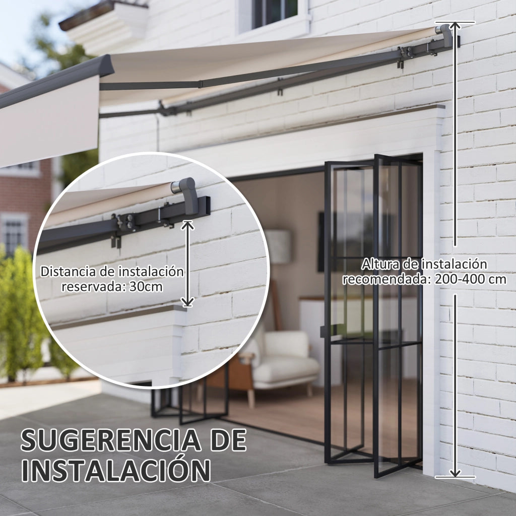 Tenda Manuale Retrattile per Giardino ¨C Minimal ¨C Crema 295x200 cm