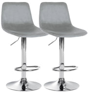 Set di 2 sgabelli da bar Divo velluto cromato 3