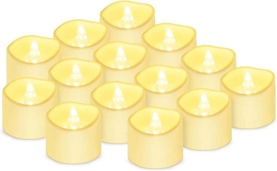 Lampade a LED con Fiamma Vibrante - Bianco Caldo - Lampade da Tè Elettriche - Votivi - 14 Pezzi