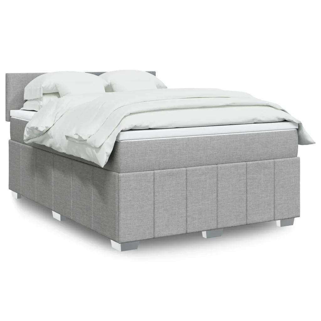 Giroletto a Molle con Materasso Grigio Chiaro 140x190cm Tessuto 3287056