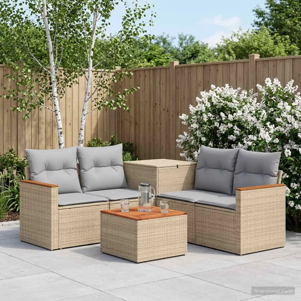 Set di divani 6 pz Beige e Grigio Chiaro 3447629