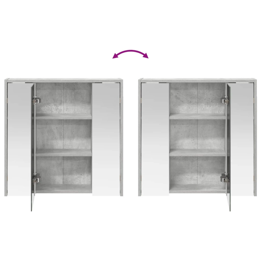 Mobiletto per specchio da bagno Grigio cemento