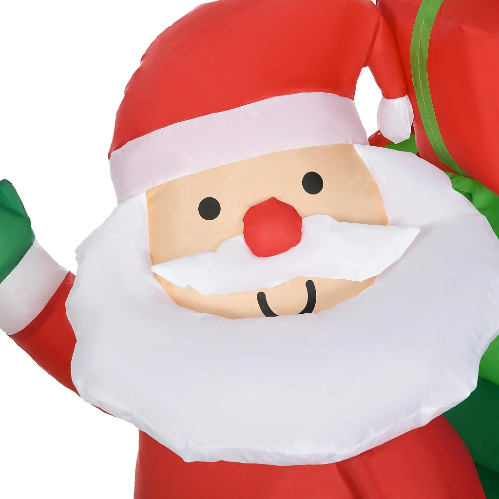 Decorazione Gonfiabile Natale Babbo Natale con Slitta e 2 Renne ¨C Xylo ¨C 210x70x125 cm con 4 LED