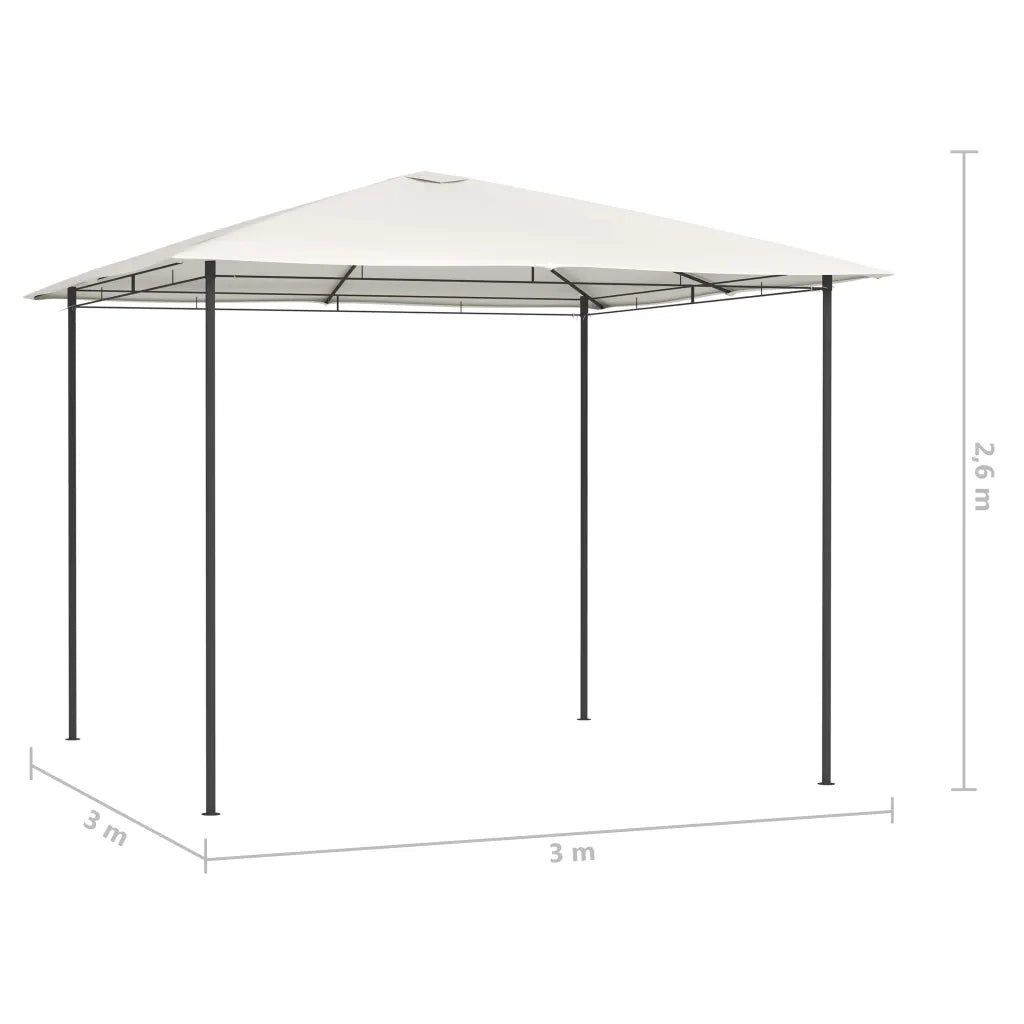 Gazebo 3x3x2,6 m Crema 160 g/mÂ²