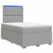 Letto Box Spring LED con Materasso Grigio Chiaro 120 x 190 cm 3455563