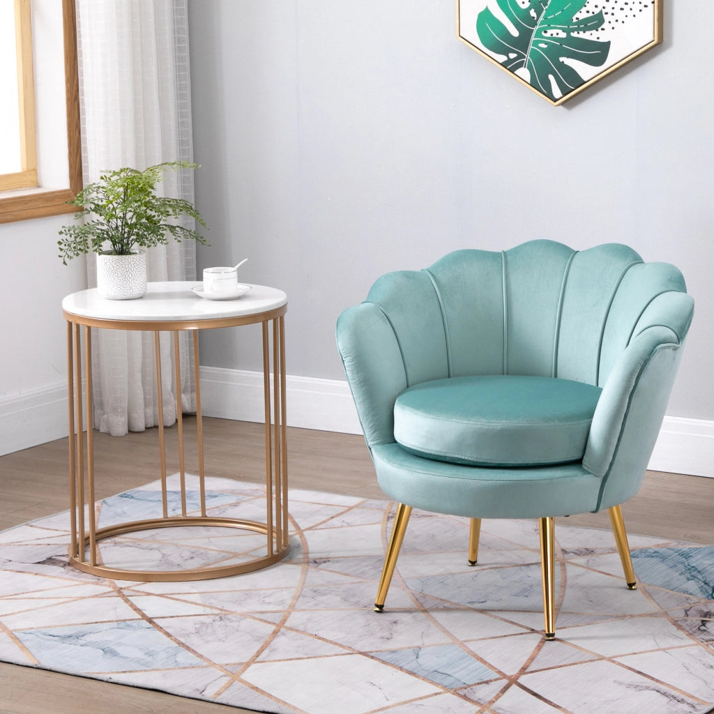 Poltrona Vintage in Velluto ¨C Zephmum ¨C Verde 76x67x74 cm