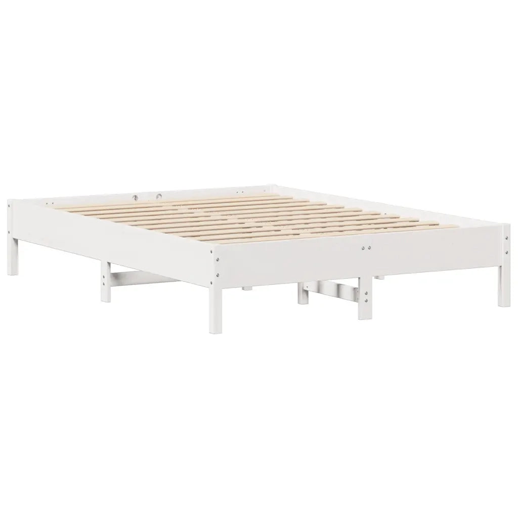 Letto senza Materasso Bianco 140x190 cm Legno Massello di Pino 3306160