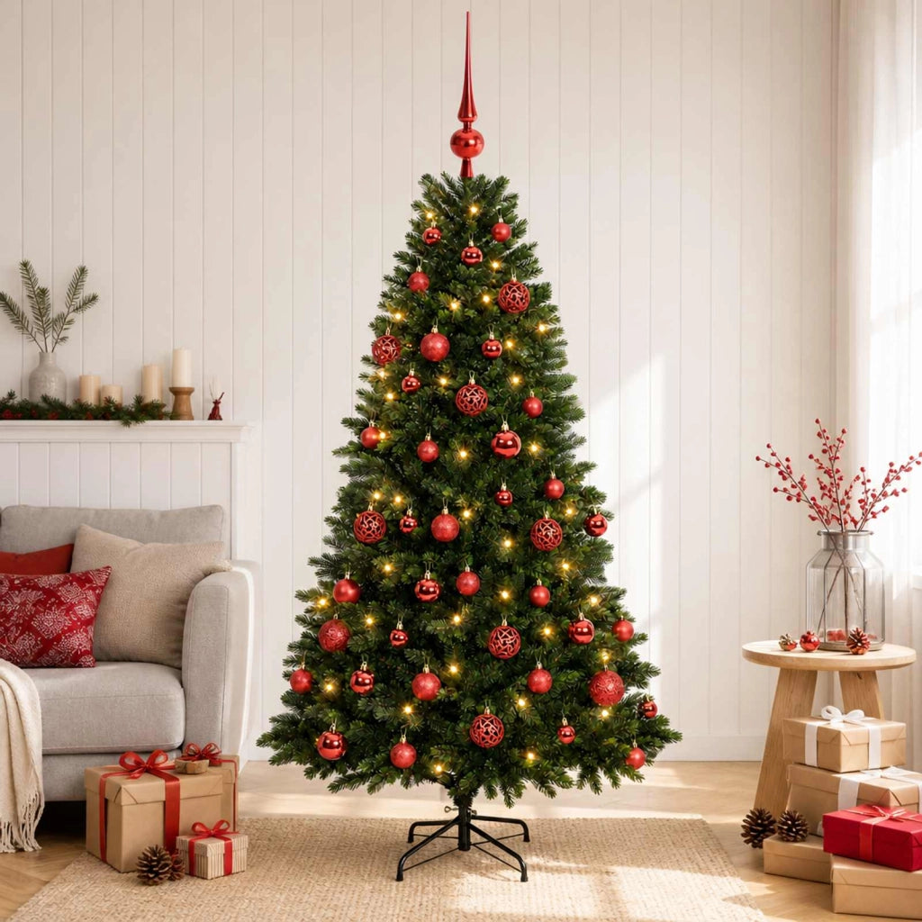 Albero di Natale Artificiale con Palline 150 cm 150 LED 3465884