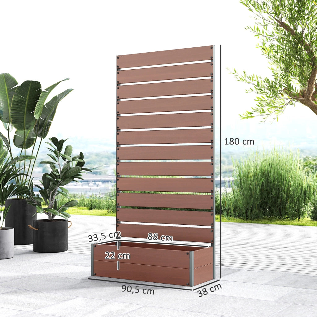 Fioriera Rialzata con Griglia per Piante Rampicanti ¨C zephmum ¨C Legno Composito, 64L