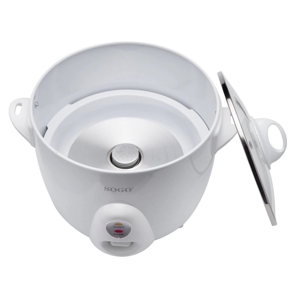 Cuociriso elettrico automatico 1,5 litri, recipiente antiaderente rimovibile, cestello vapore alluminio 500W cucina - SOGO
