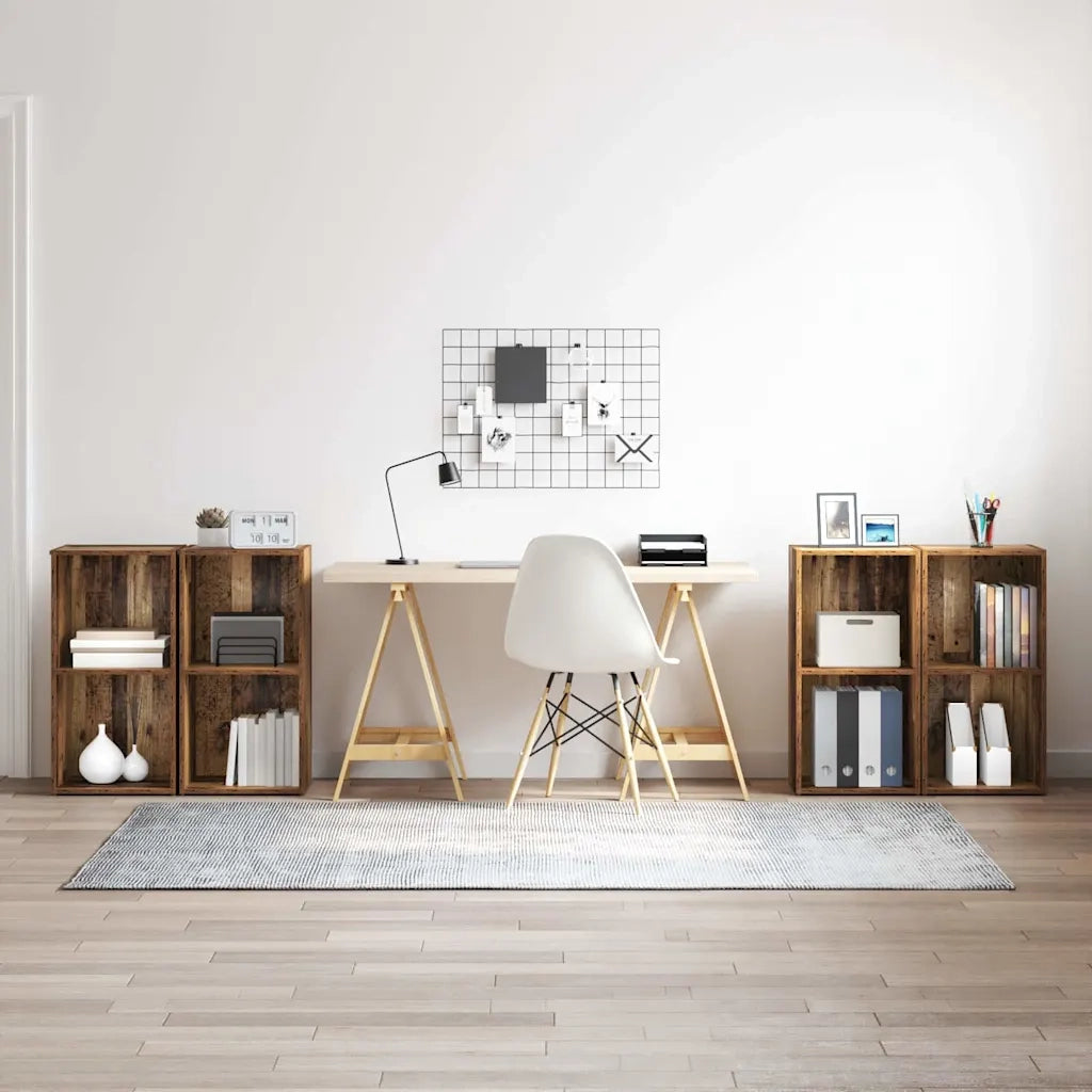 Set mobile TV 4 pz-Credenza per TV Legno vecchio 37 x 37 x 72 cm