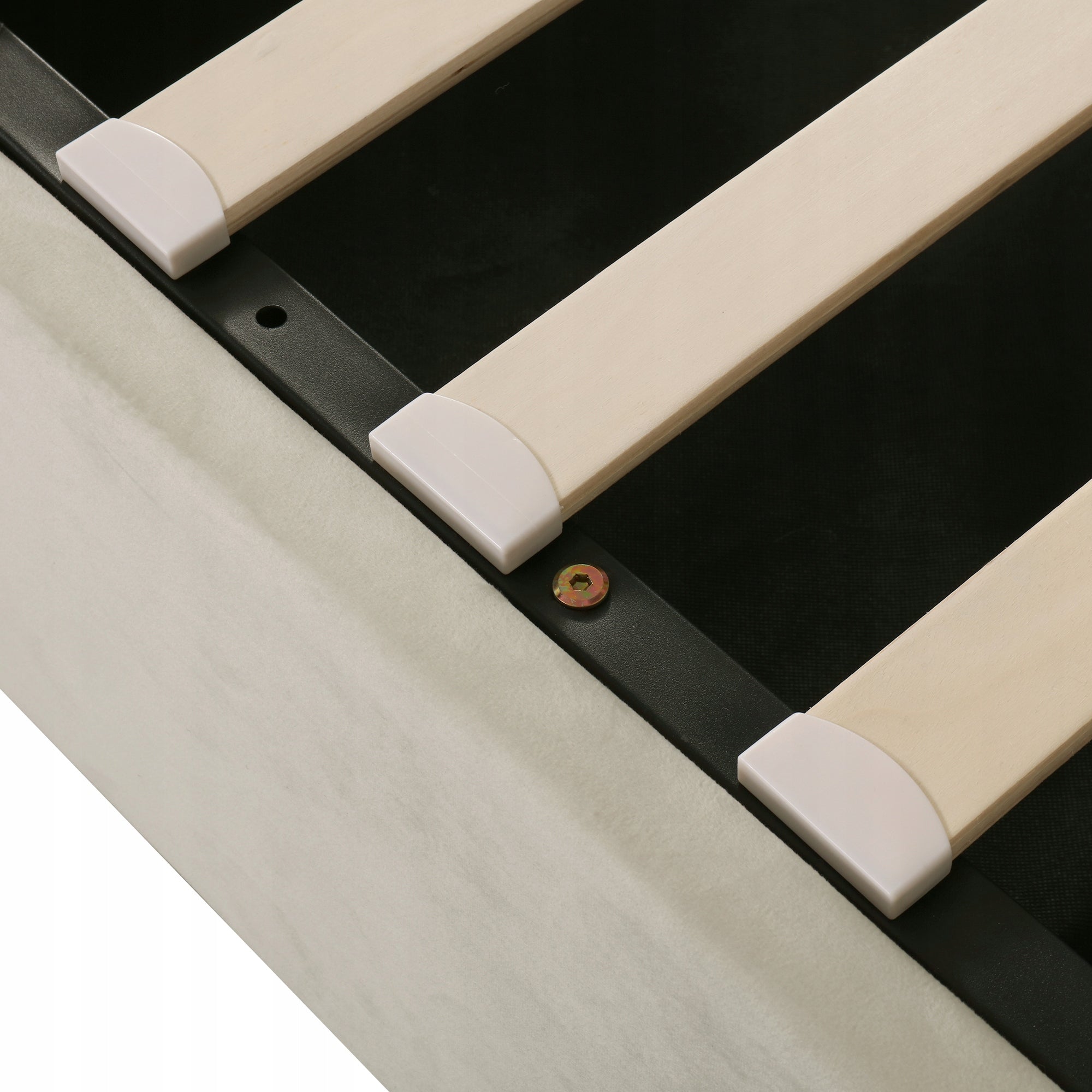 Letto matrimoniale 160x200cm - Xylo - Velluto, borchie, gambe in legno, blu