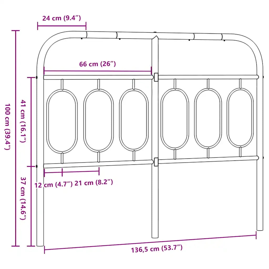 Testiera | Testata di Ricambio in Metallo Bianco 137 cm