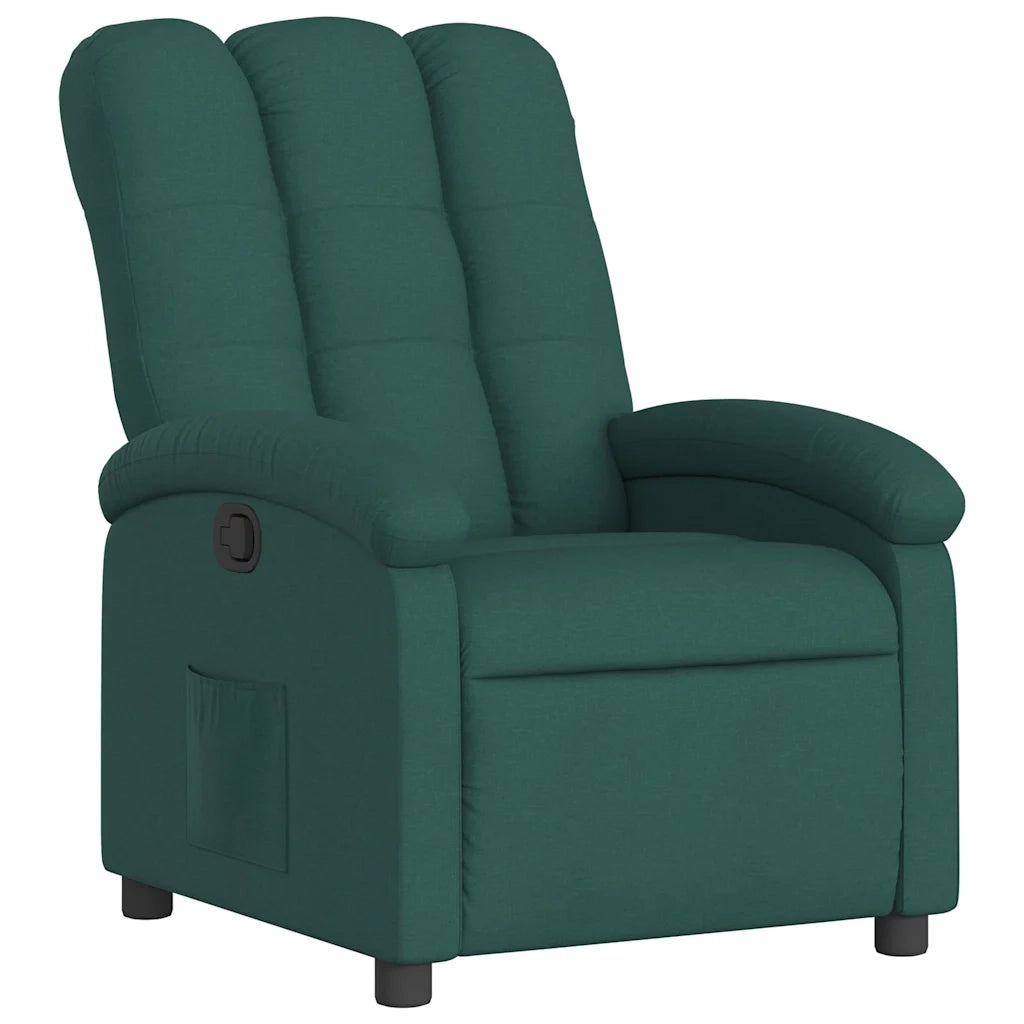 Divano Sedia-Poltrona Reclinabile in Tessuto Verde Scuro 832364