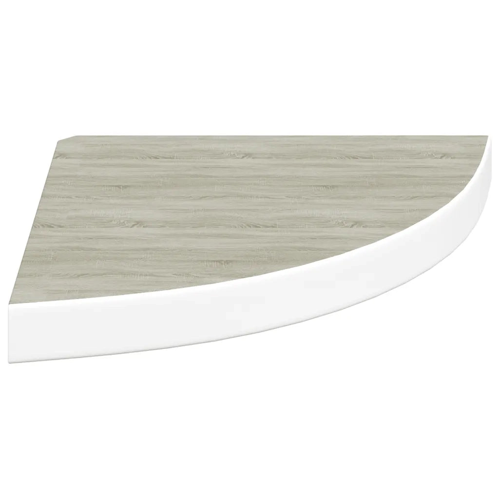 Mensole Angolari 2pz Rovere e Bianco 35x35x3,8 cm in MDF cod mxl 59202