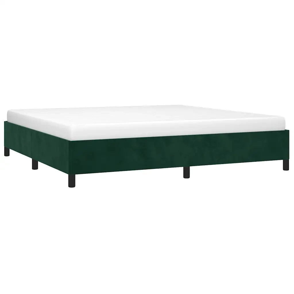 Giroletto senza Materasso Verde Scuro 200x200 cm in Velluto 347345