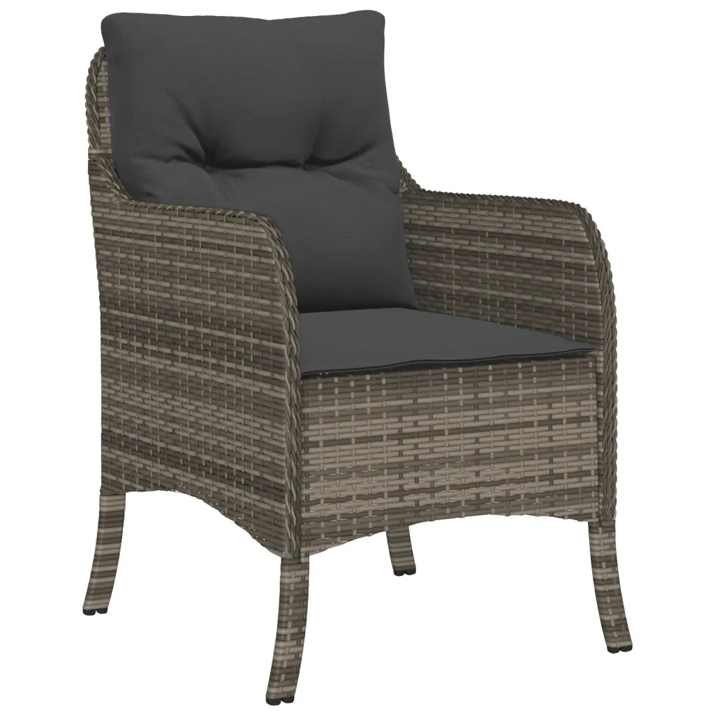 Set da Pranzo da Giardino 9 pz con Cuscini in Polyrattan Grigio 3211877