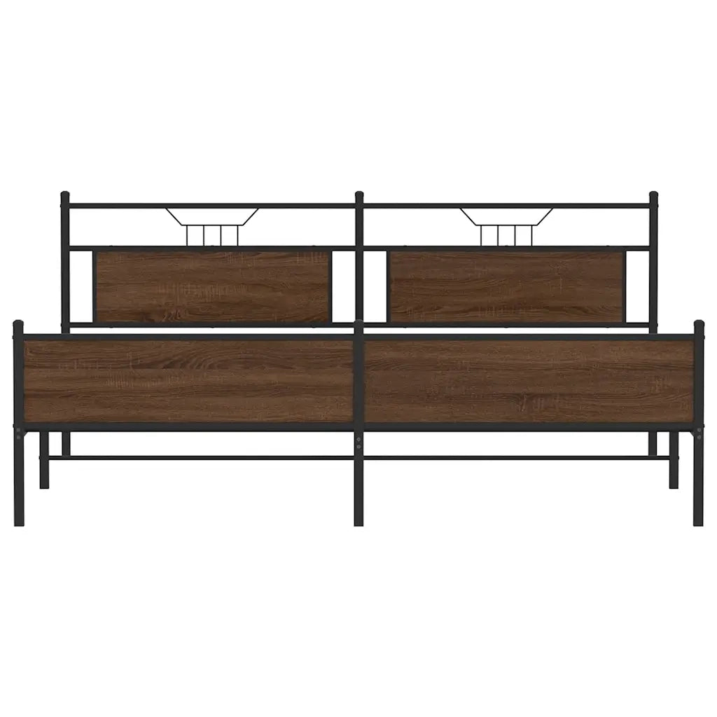 Giroletto senza Materaso in Metallo Rovere Marrone 193x203 cm