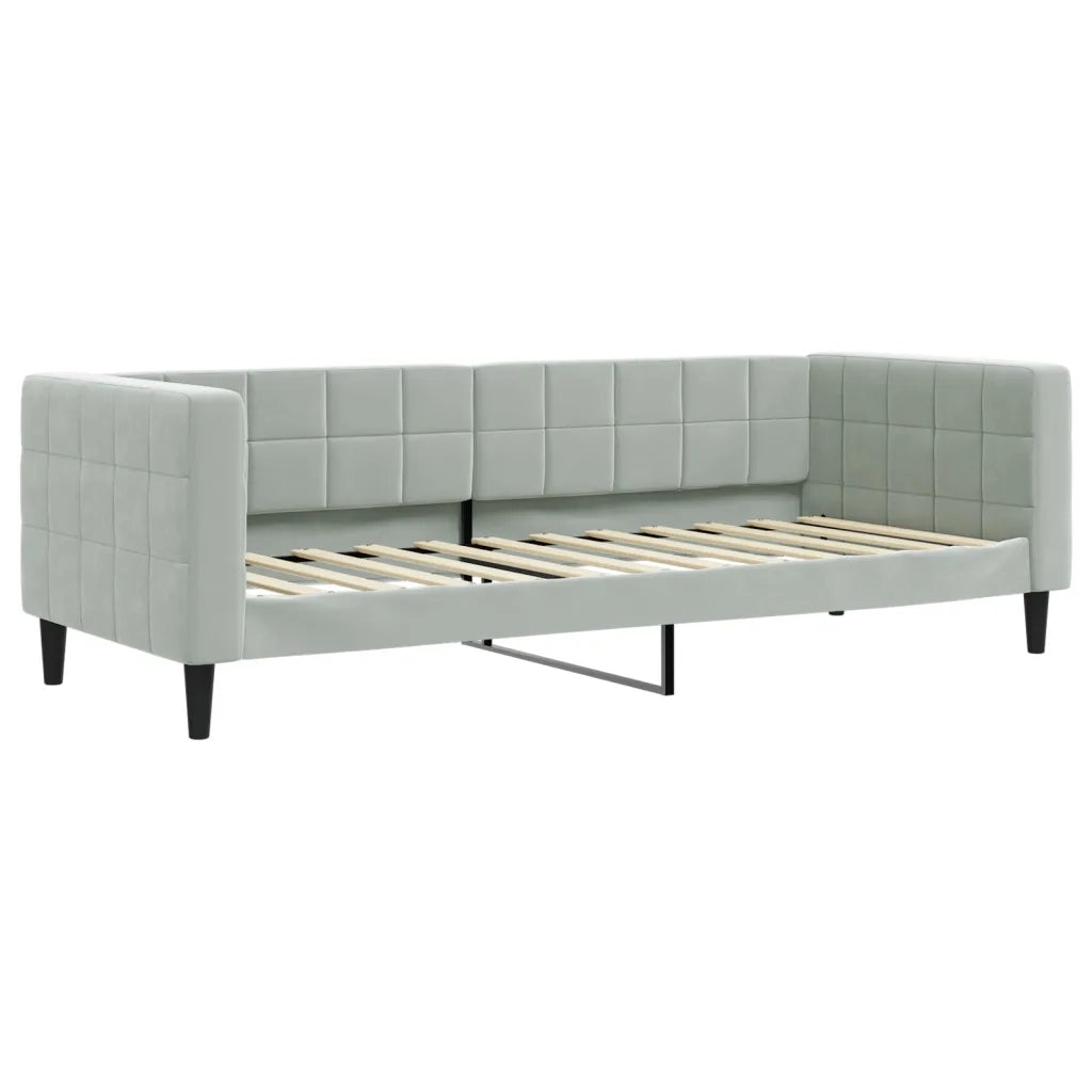 Letto da Giorno Grigio Chiaro 80x200 cm in Velluto 354001