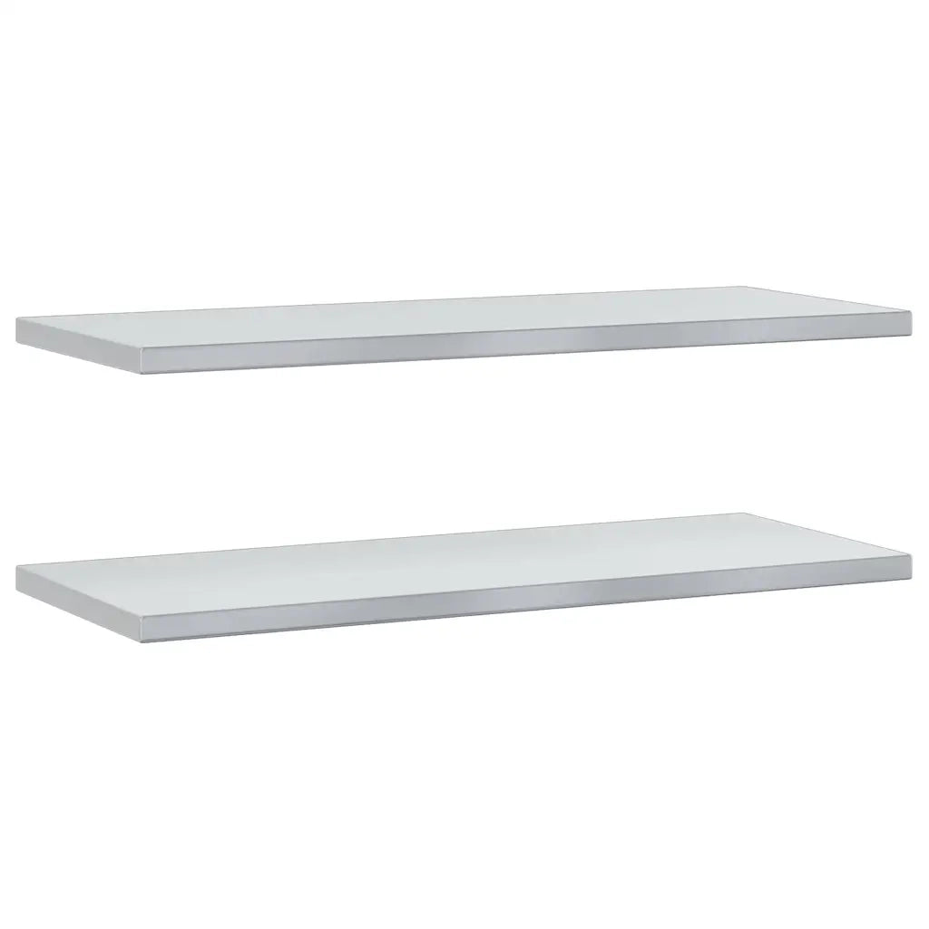 2 pz Mensole a Muro | Scaffale Parete | Ripiano a parete 100x40 cm Argento in Acciaio Inossidabile
