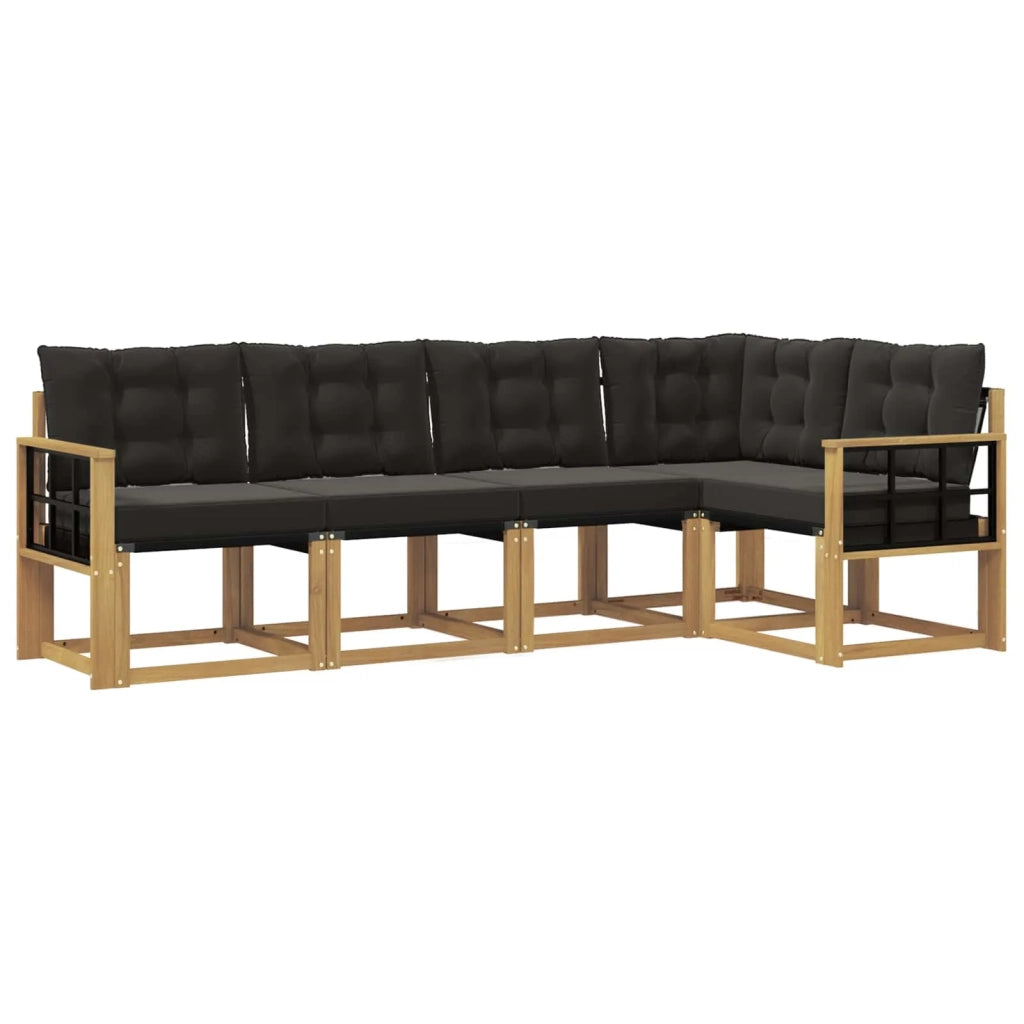 Set di divani da esterno 5 pz Bianco e Nero 3389482