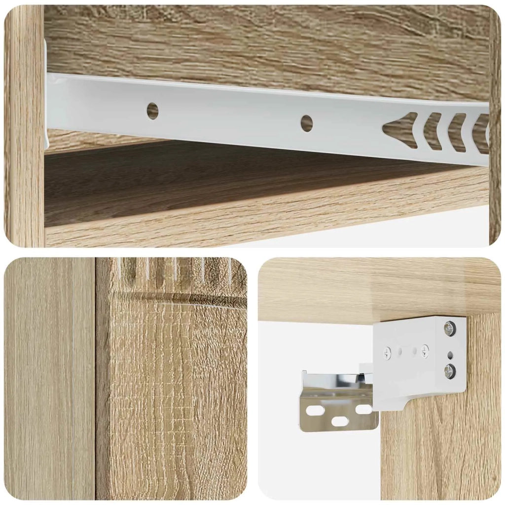Tavolino da Parete Laterale Rovere Sonoma 87,5 x 34,5 x 17 cm 899007